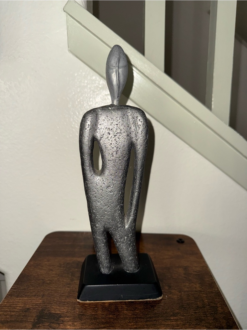 Vintage Abstract Standing Figure Sculpture - Silver